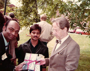 "Acuvaccination" Book being presented to Nobel Prize Library, Stockholm, Sweden 1983