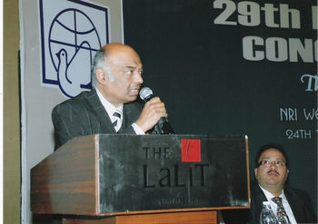 Dr. Singh speaking at the book release ceremony at Hotel Lalit, New Delhi on the eve of the republic day of India, 2010